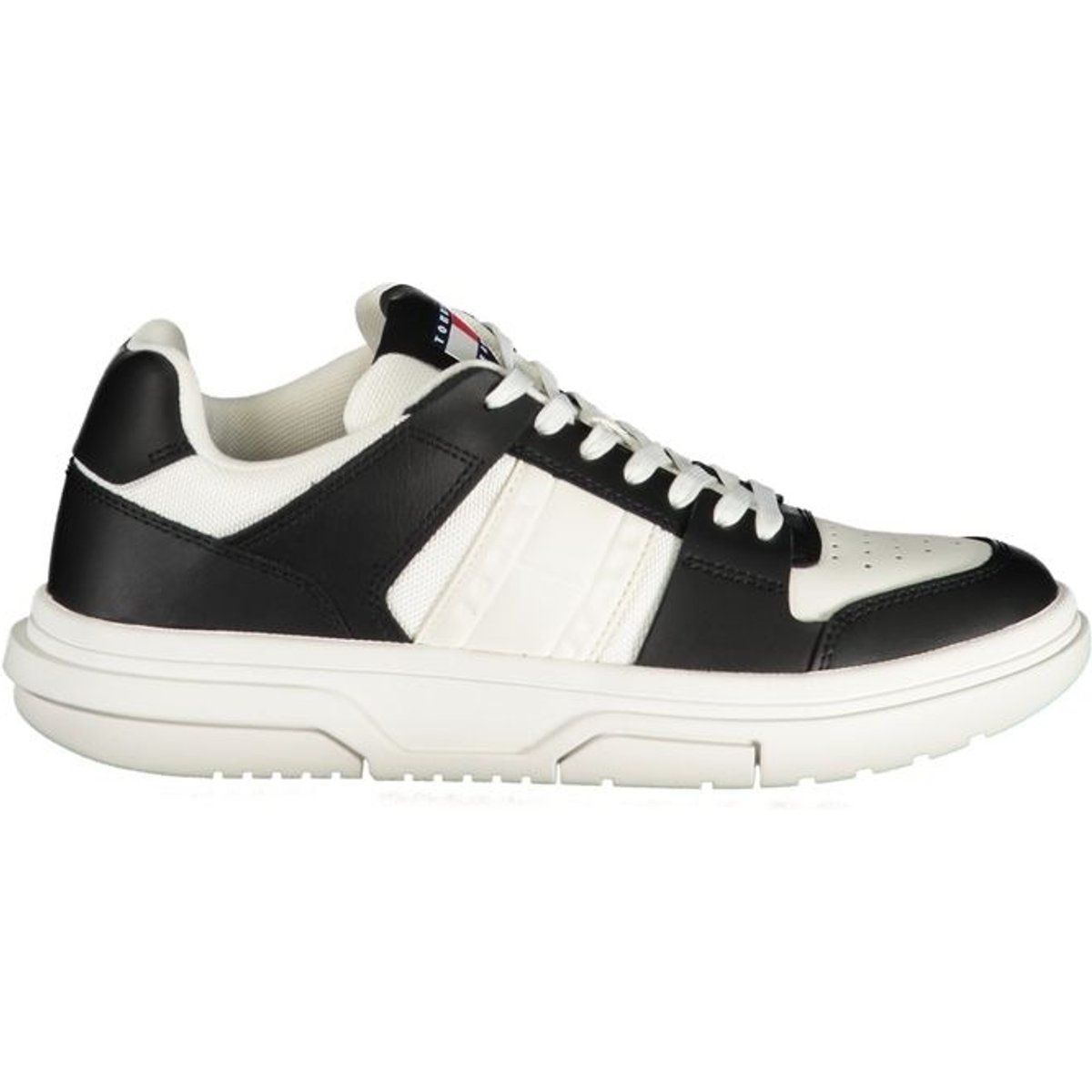 Zweifarbige Low-Top-Leder-Sneakers