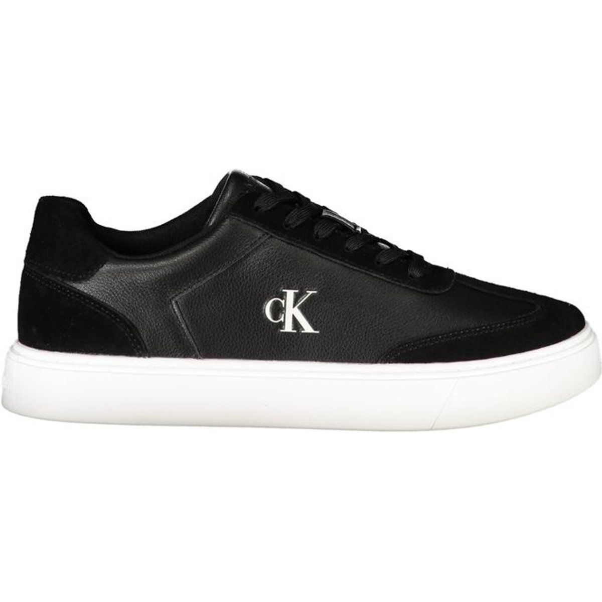 Schwarze Leder Logo Schnürschuhe