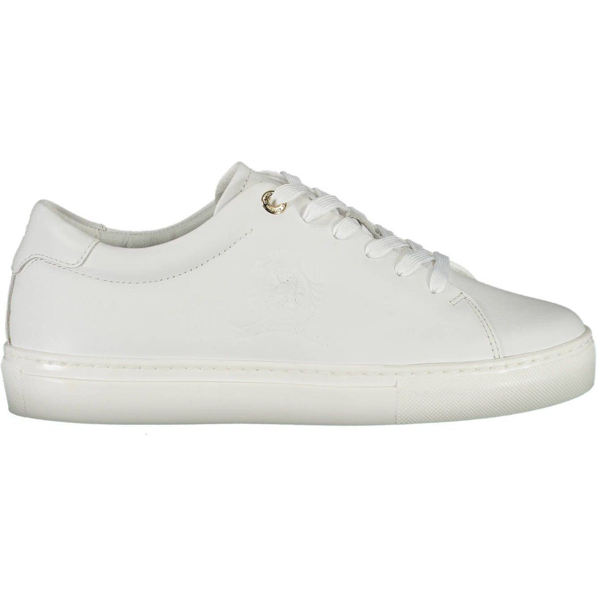 Klassische weiße Leder Low-Top Sneakers