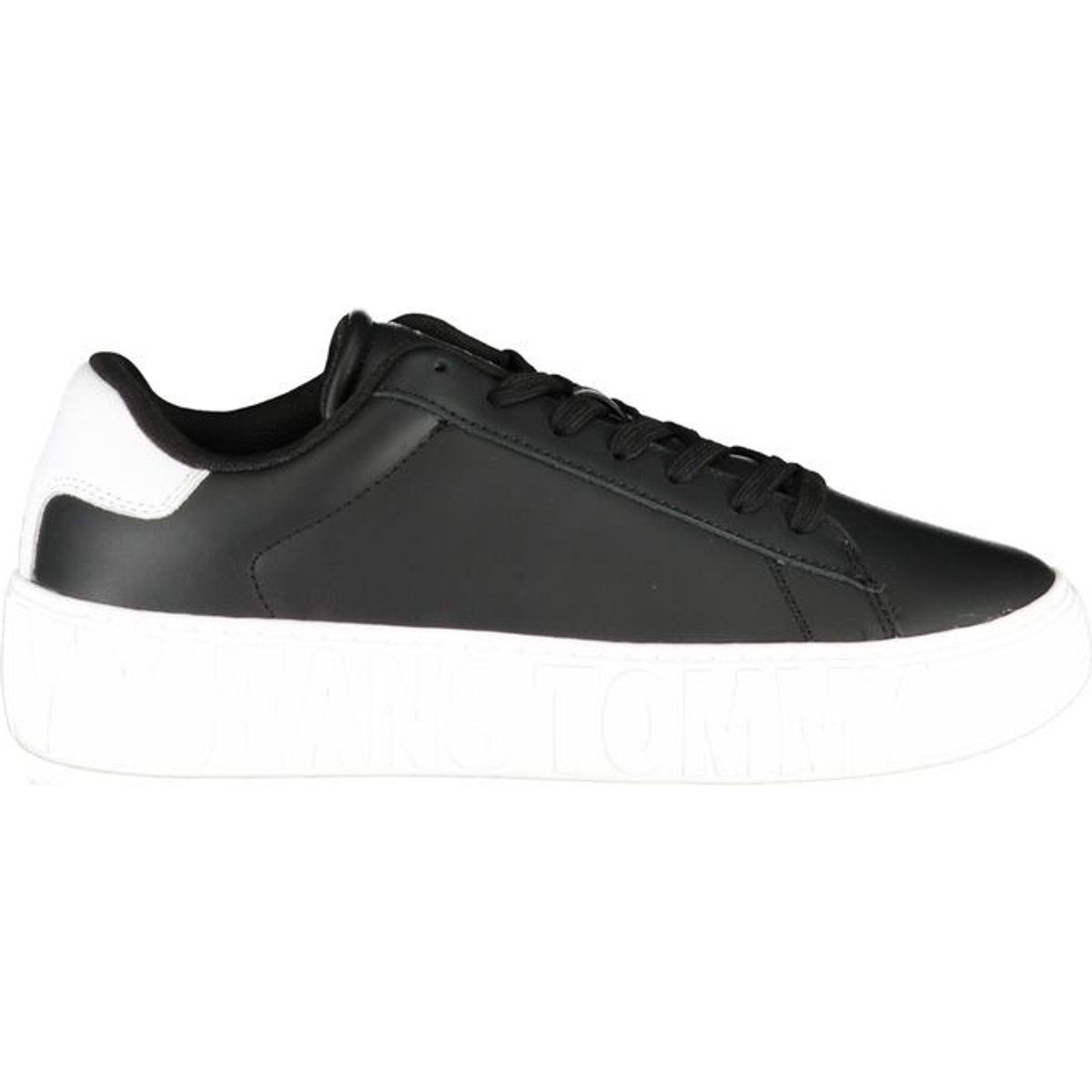 Plateau-Sneakers in Schwarz und Weiß