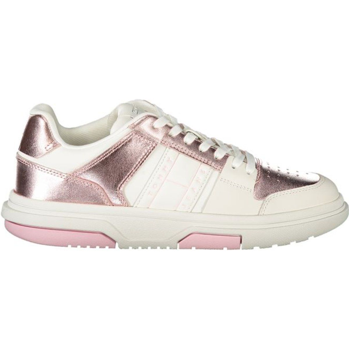 Metallic Low-Top Sneaker mit Akzenten