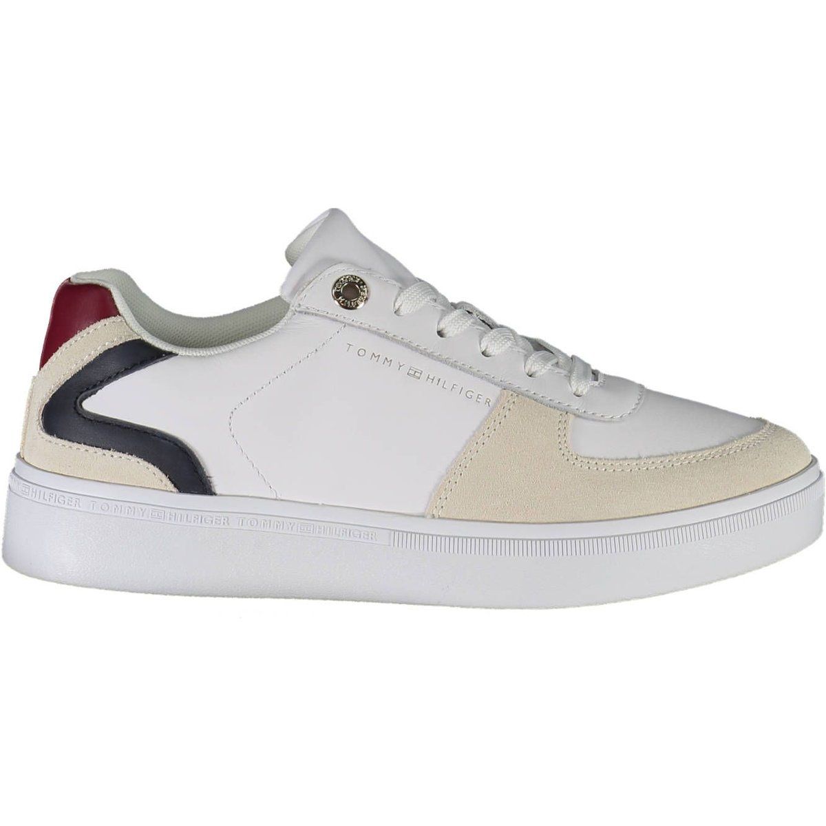 Low-Top Leder Mix Court Sneaker