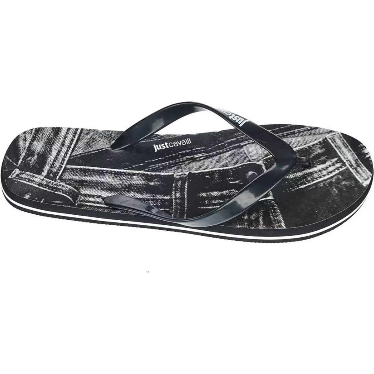 Lässige Zehentrenner mit Denim-Print