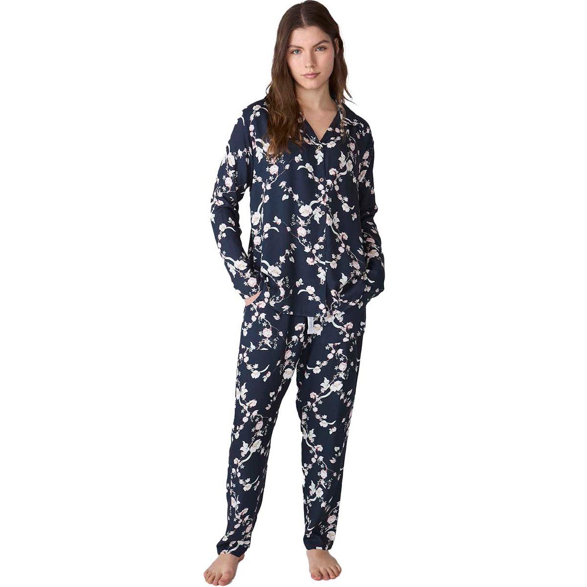 Viskose Pyjama Set mit Blumendruck
