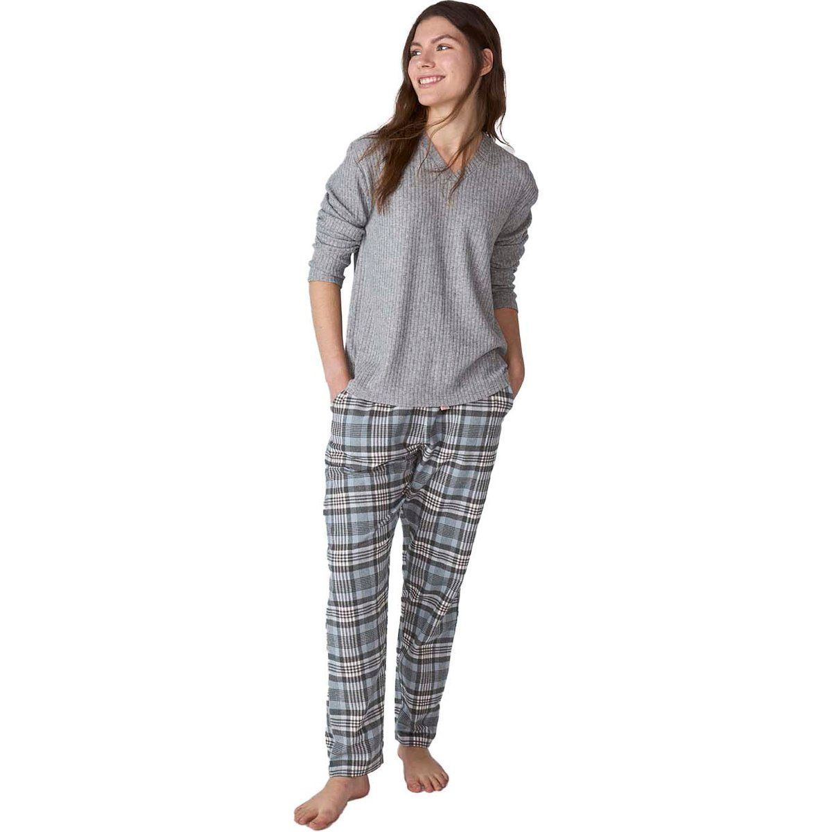Damen Schlafanzug Set mit langen Ärmeln