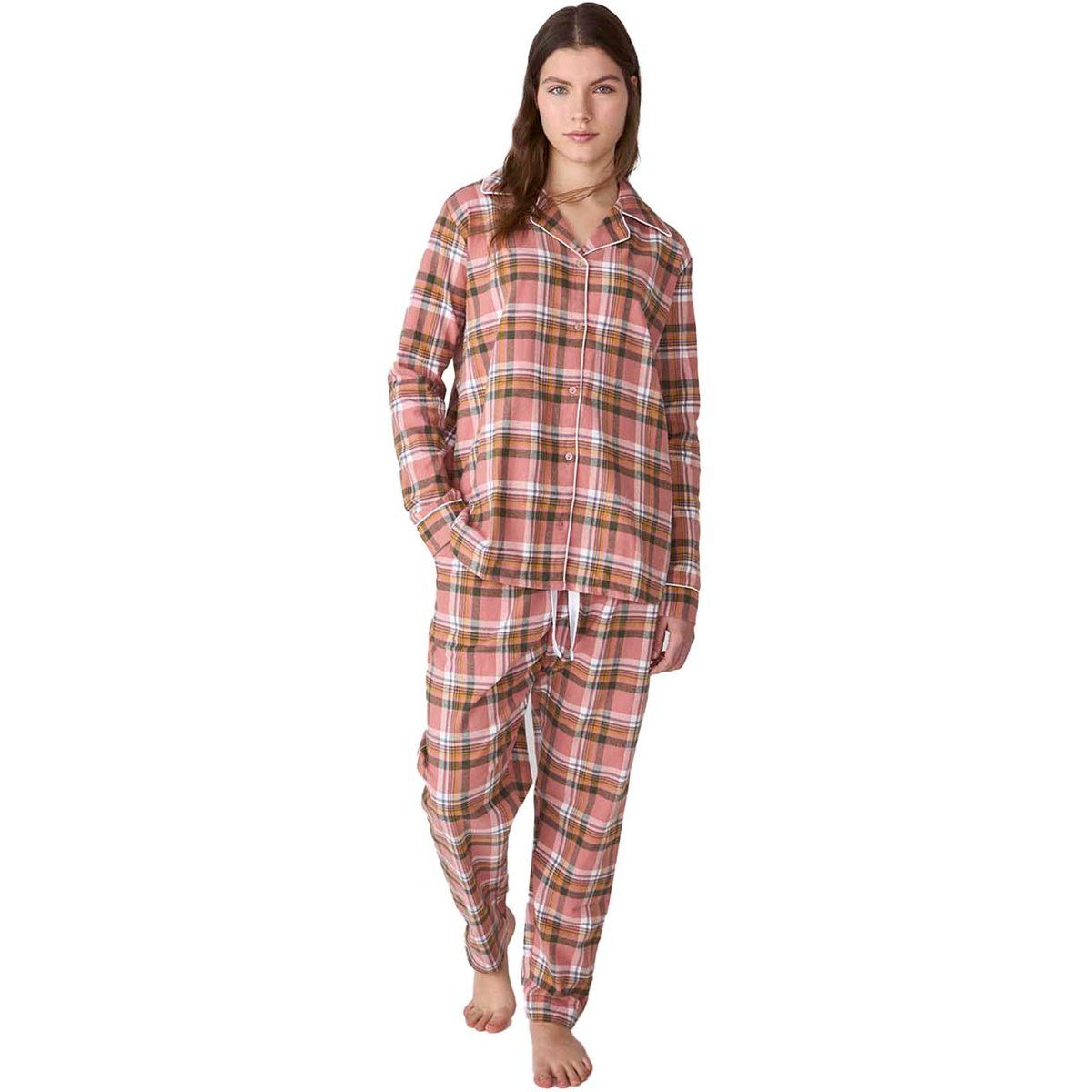 Damen Flanell Baumwoll Schlafanzug Set