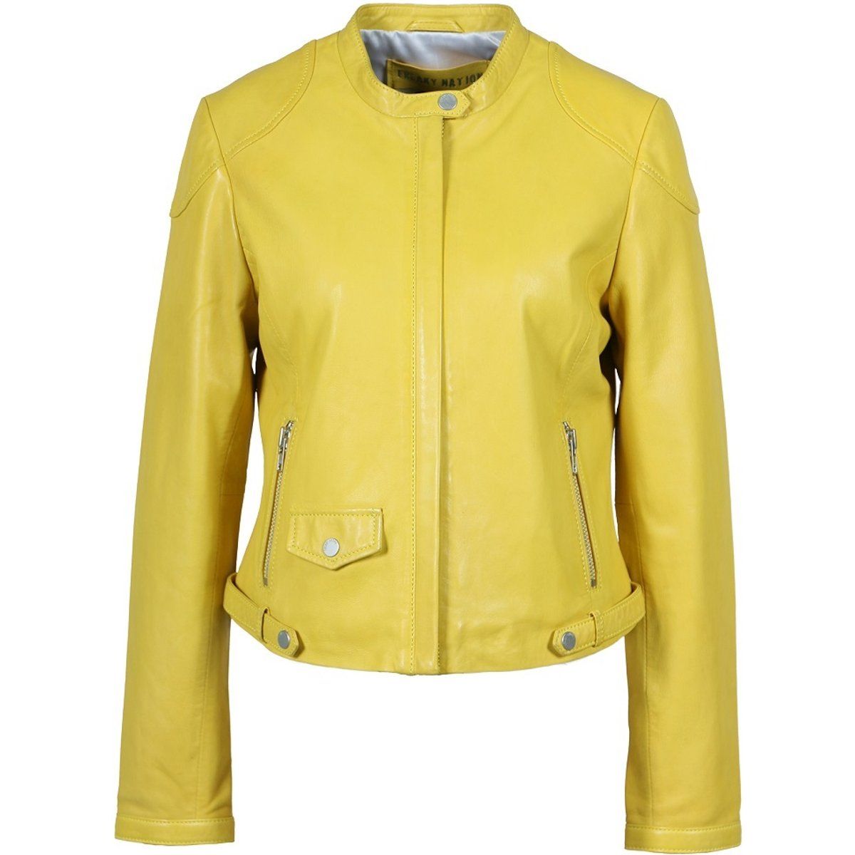 Kurze Leder-Bikerjacke