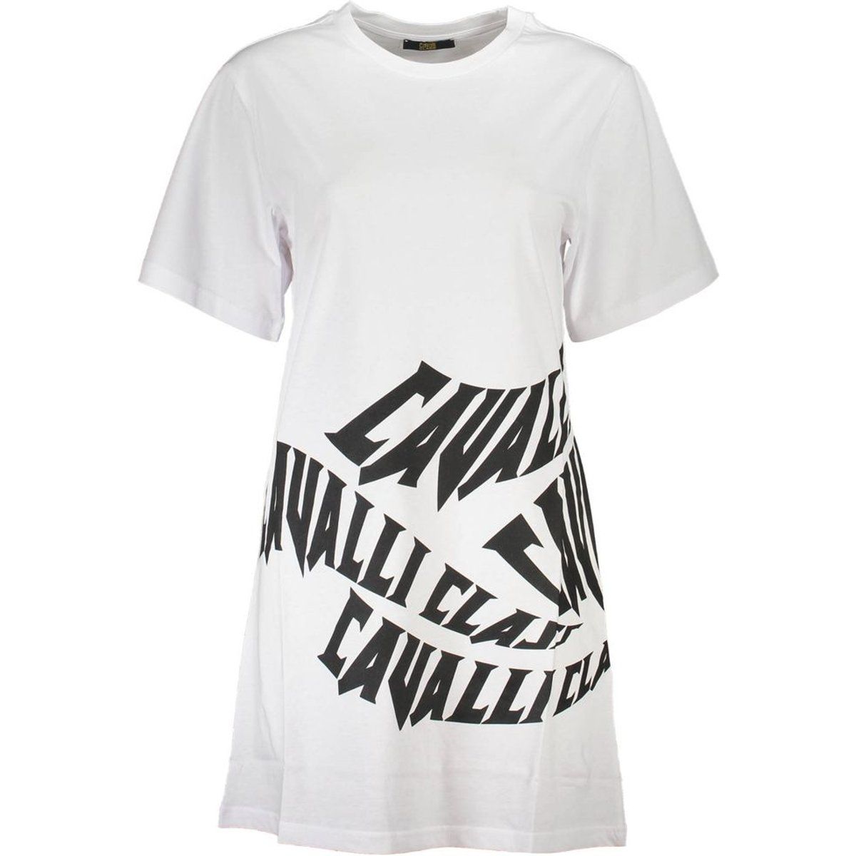Weißes T-Shirt-Kleid mit Logo-Print