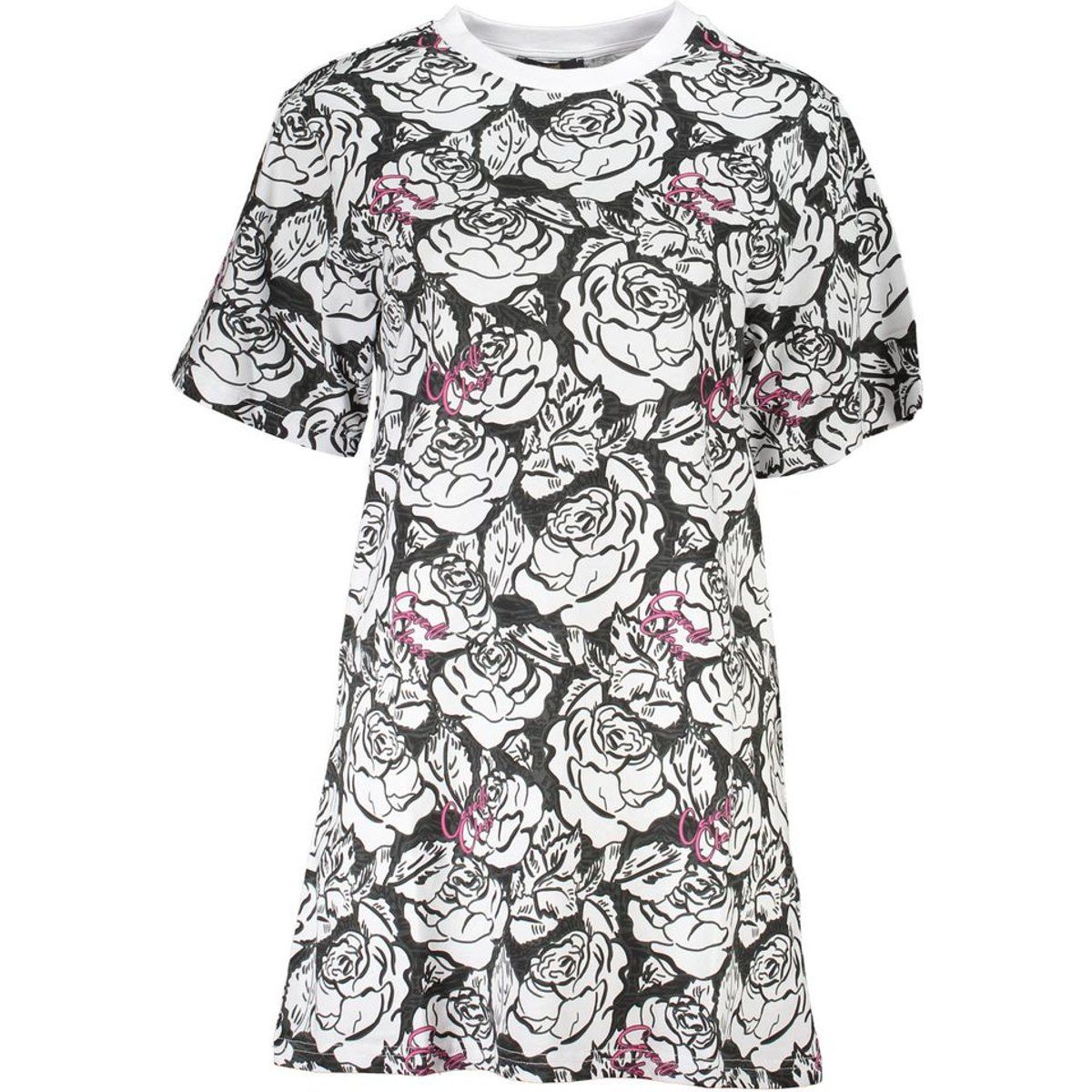 Lässiges T-Shirt-Kleid mit Blumendruck