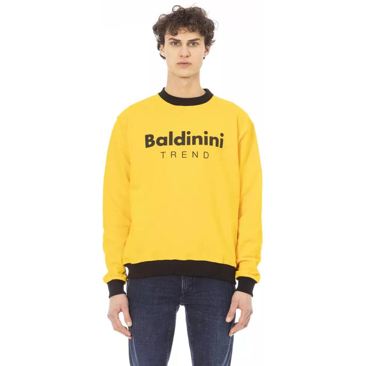 Gelbes Rundhals-Sweatshirt mit Logo