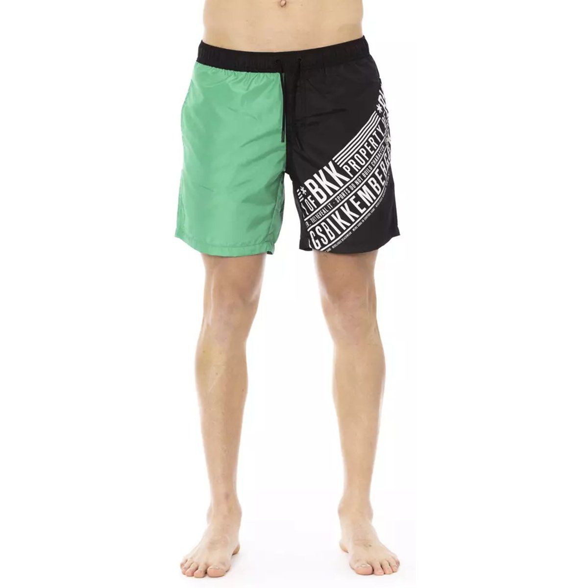 Zweifarbige Badeshorts mit Logo-Detail