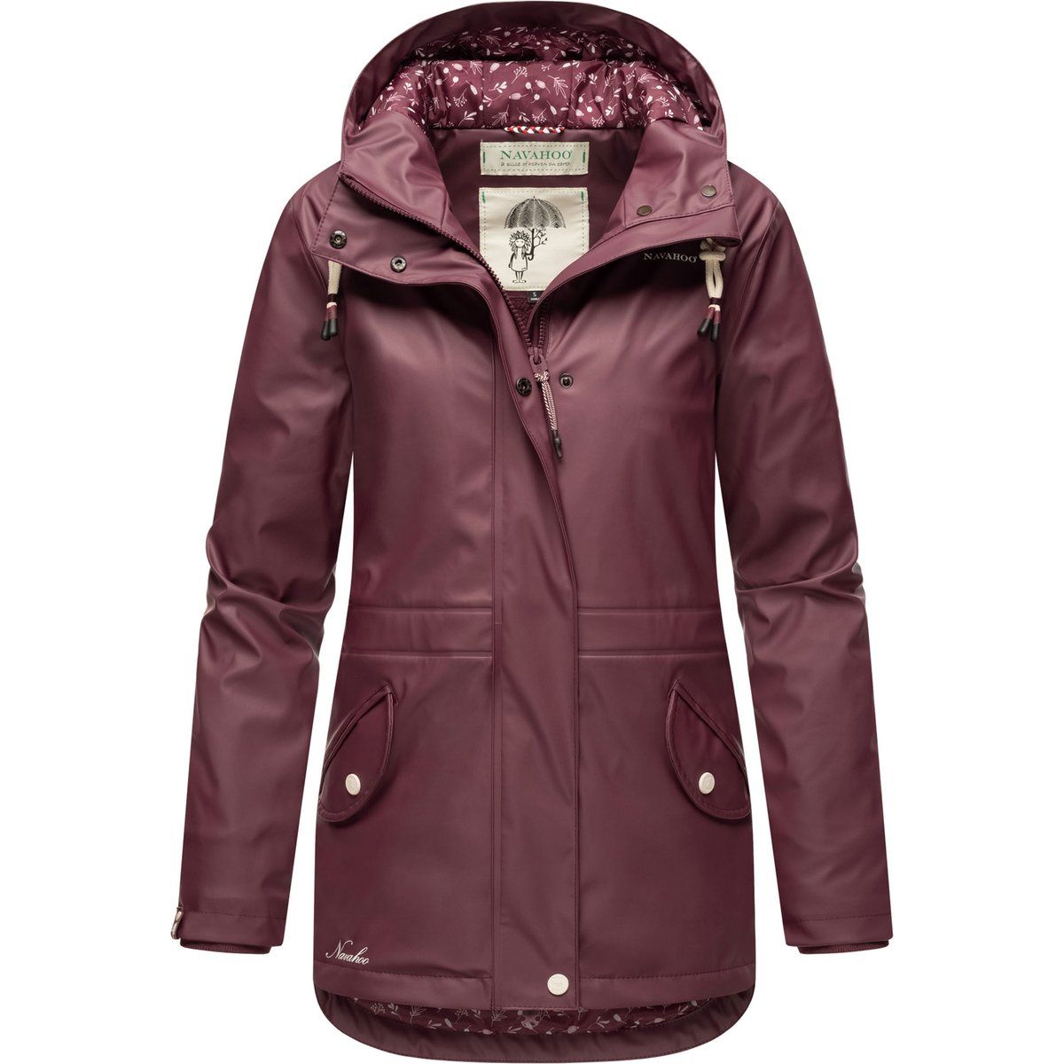 Wasserdichte Regenjacke mit Kapuze und Teddyfutter