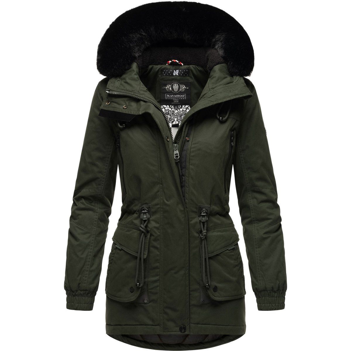 Warmer Damen Winterparka mit Kunstfell