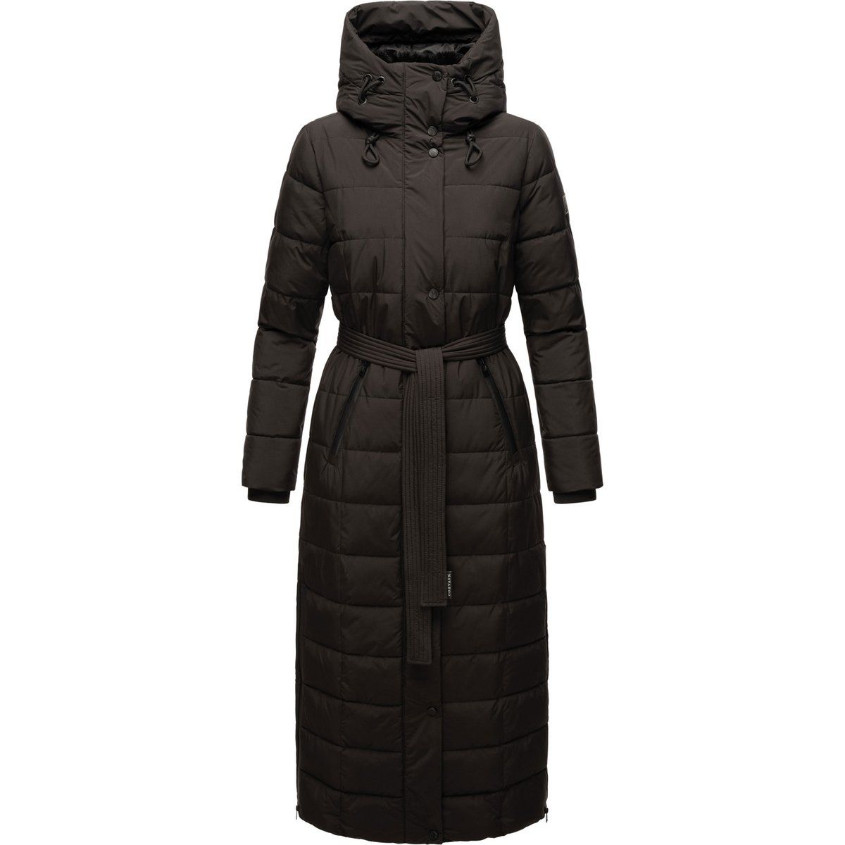 Eleganter, langer, gesteppter Wintermantel