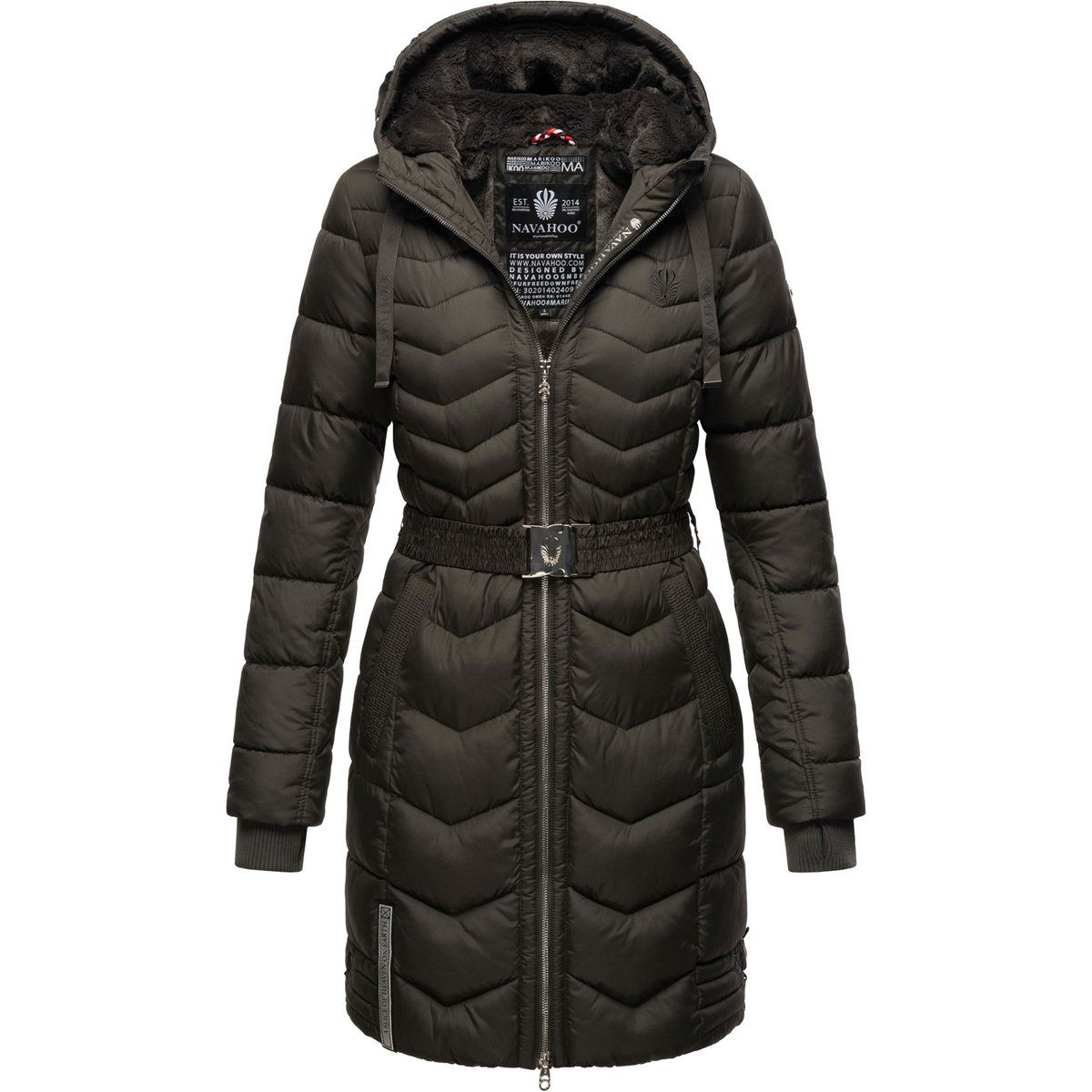 Lange gesteppte Winterjacke für Damen