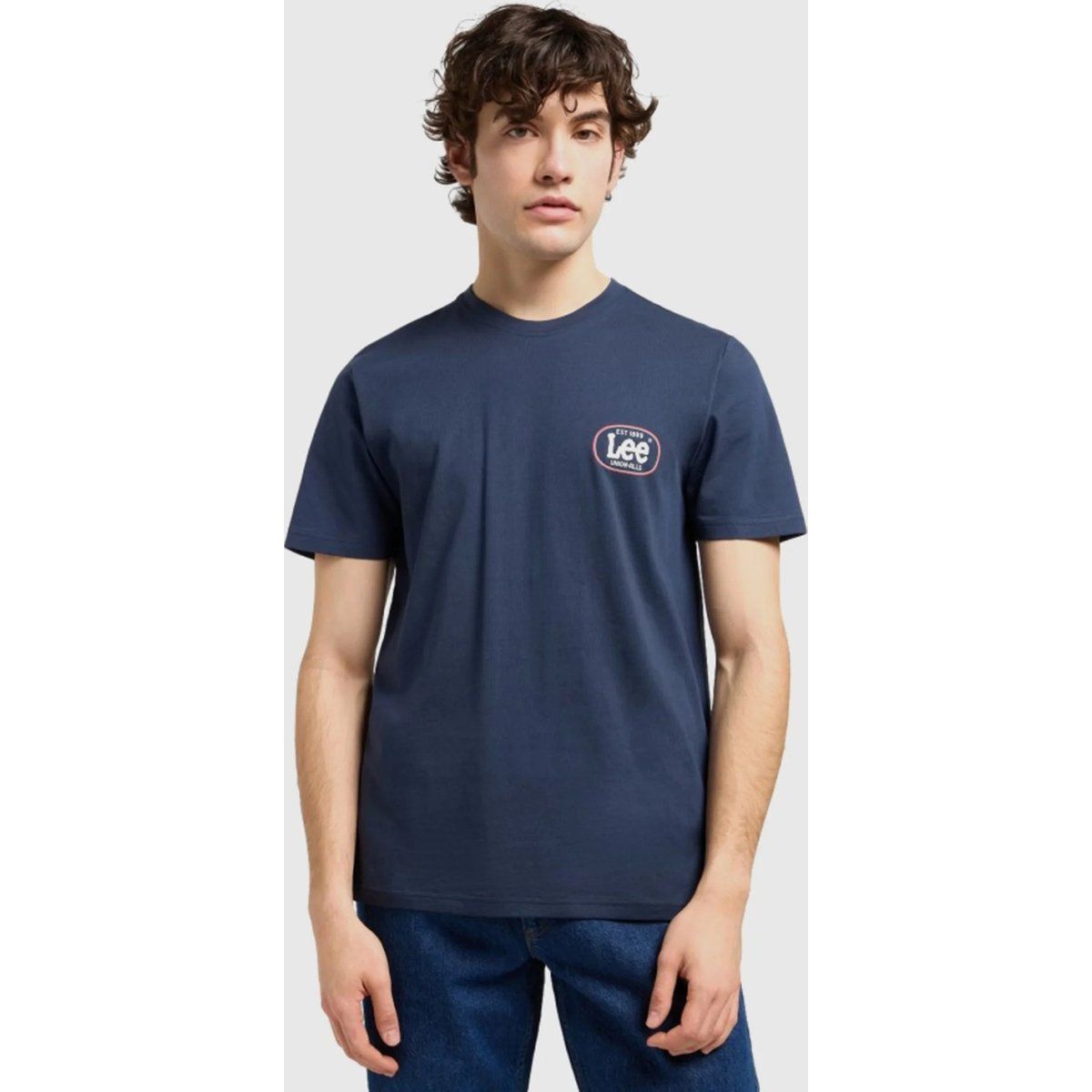 Klassisches Indigo Baumwoll Logo T-Shirt