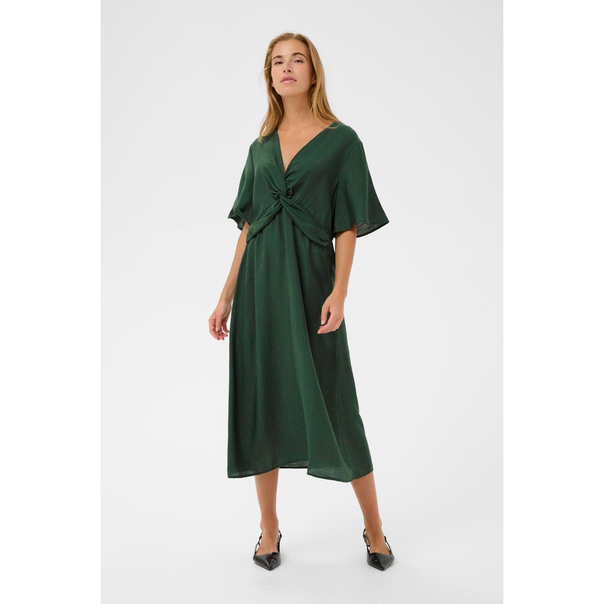 Elegantes Midi-Kleid mit Drehdetail vorn