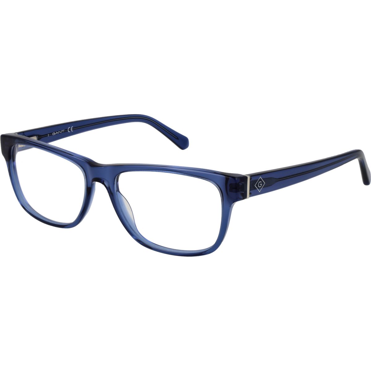 Rechteckige blaue Acetat-Brillenfassung