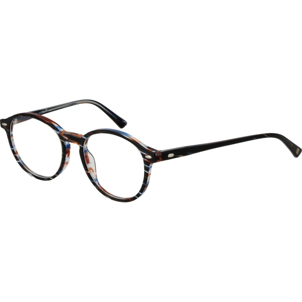 Gemusterte runde Vollrandbrille