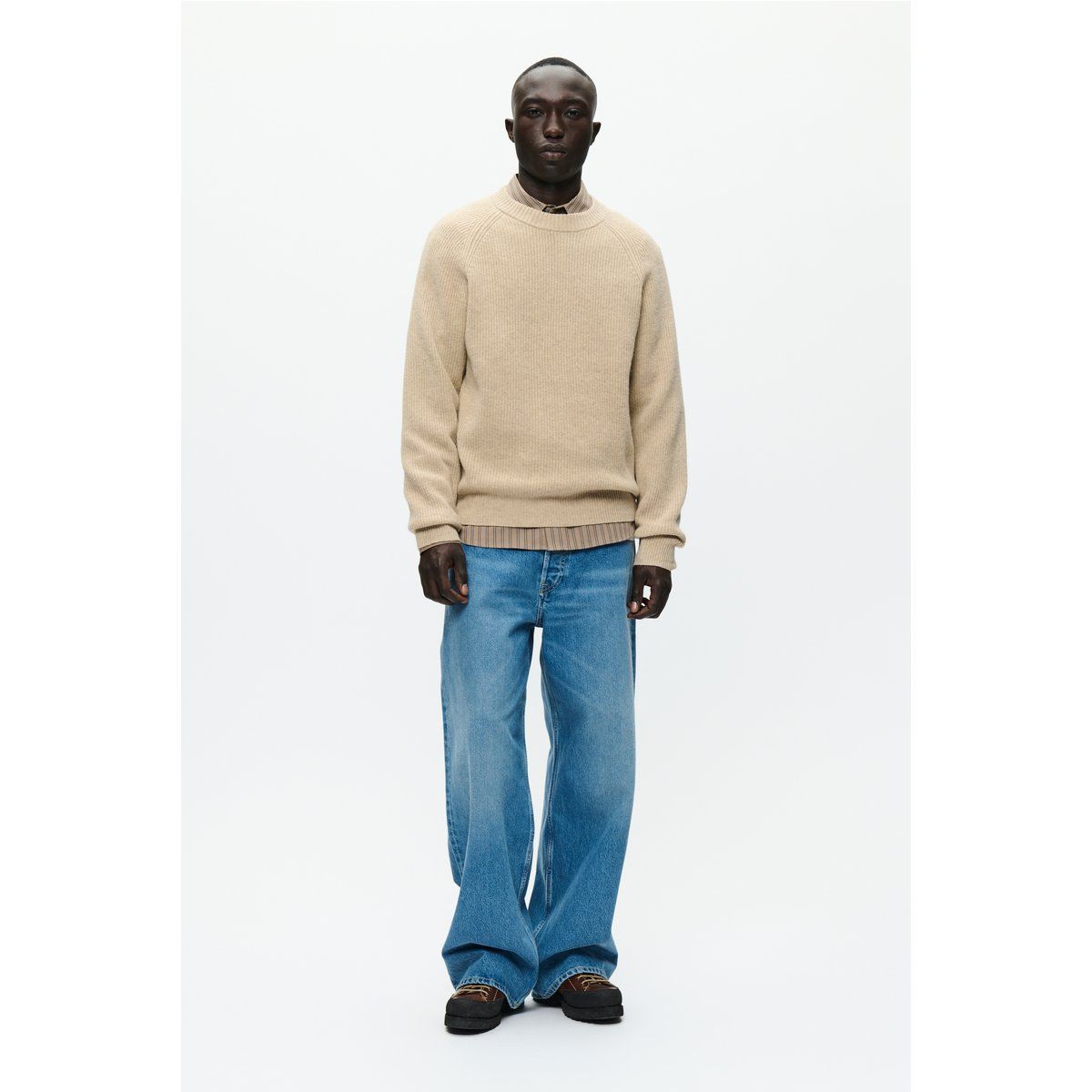 Strickpullover mit Rundhalsausschnitt in Relaxed Fit