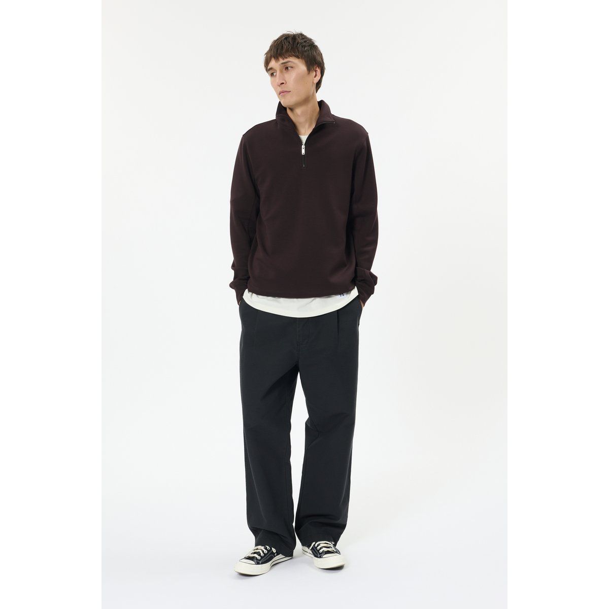 Herren Half-Zip Sweatshirt Normale Passform