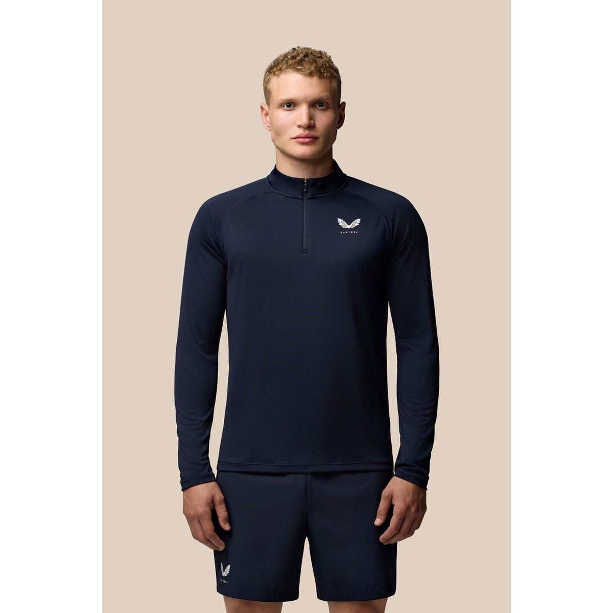 Castore Adapt Training 1/4 Zip Top Polyester Herren Blau Activewear T-Shirts