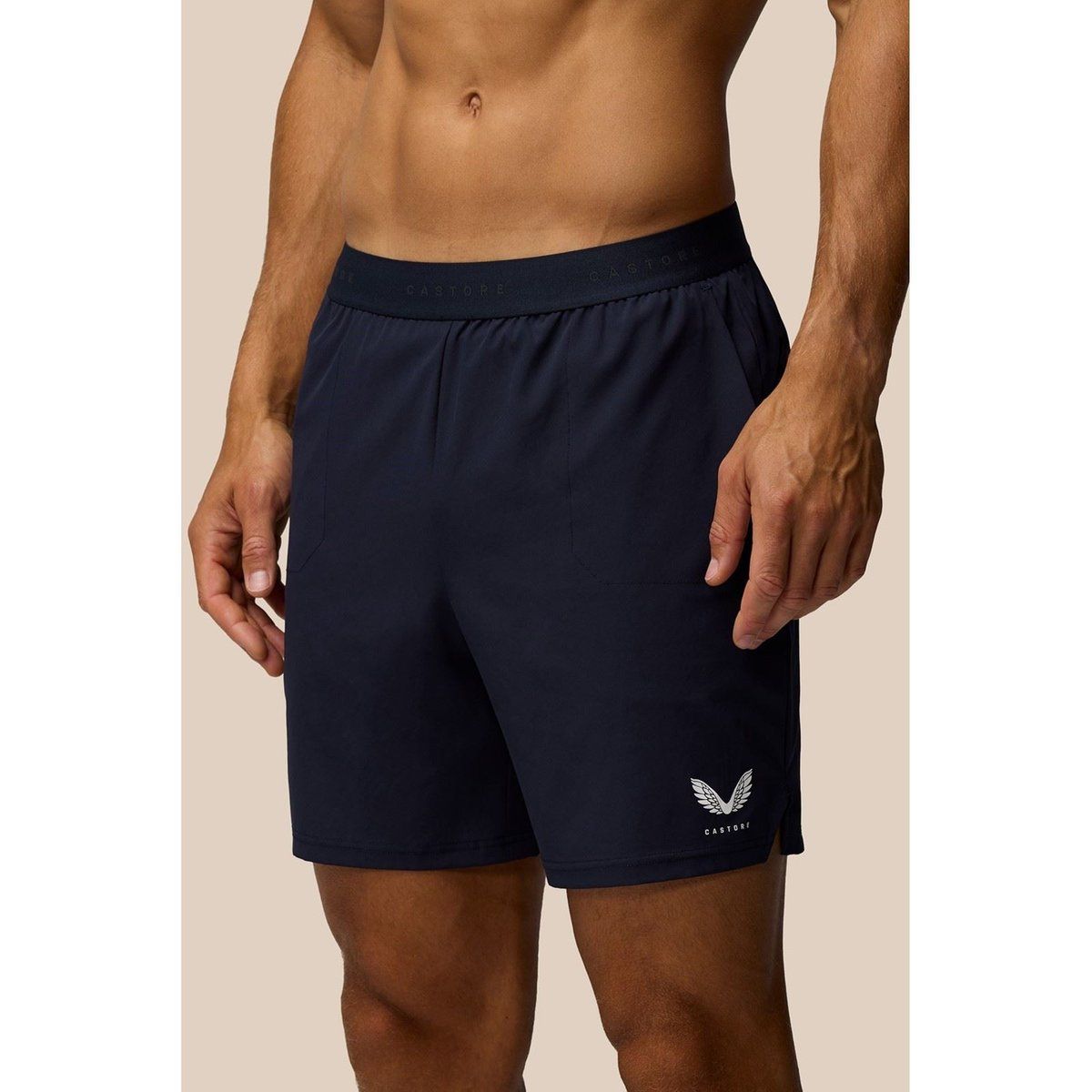 Castore Marken Elastische Shorts Polyester Herren Blaue Sportshorts