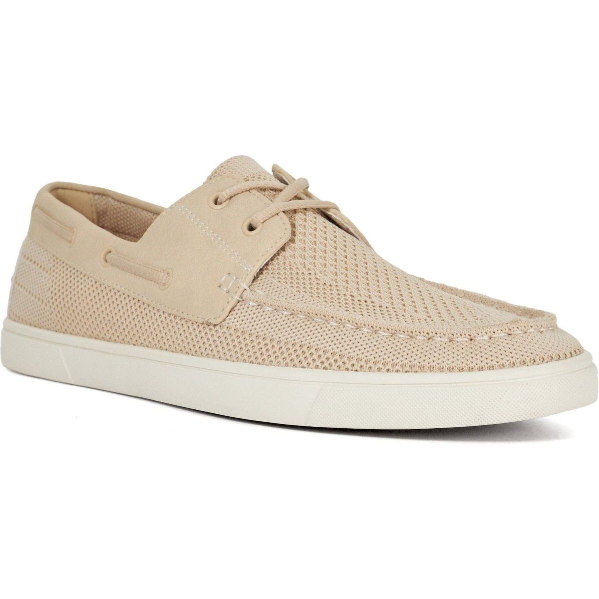 Dune Blaizerss Herren Bootsschuhe Aus Stoff In Creme