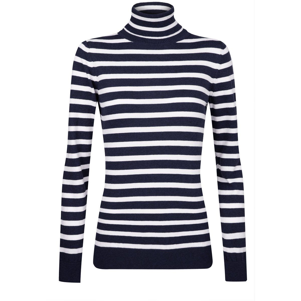 Gestreiftes Langarmshirt mit Rollkragen