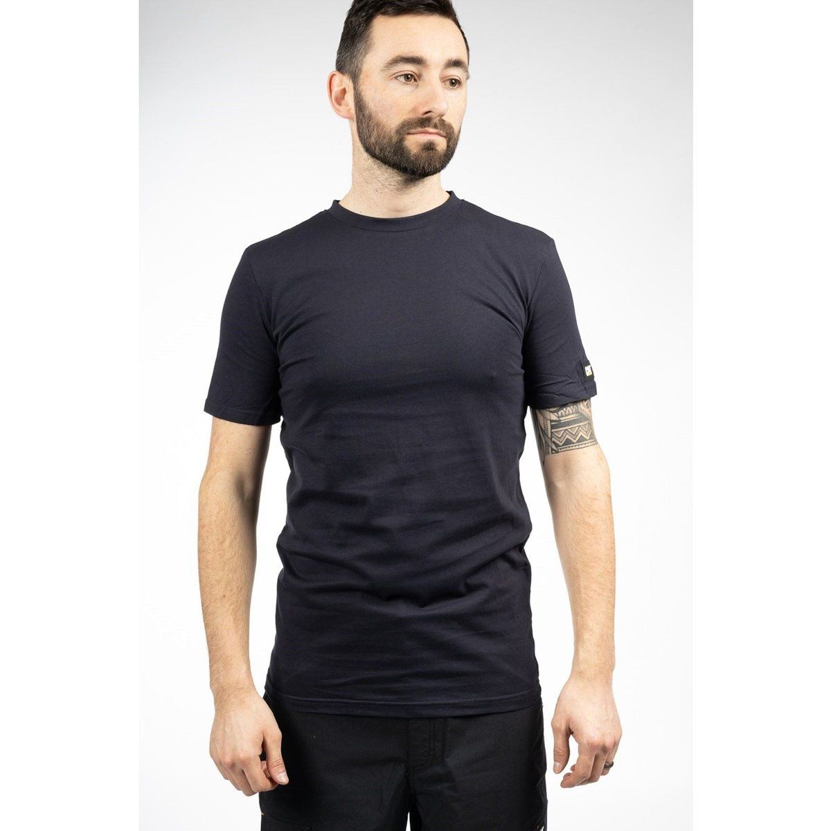 Caterpillar Essentials Kurzarm Baumwollhemd für Herren Blau