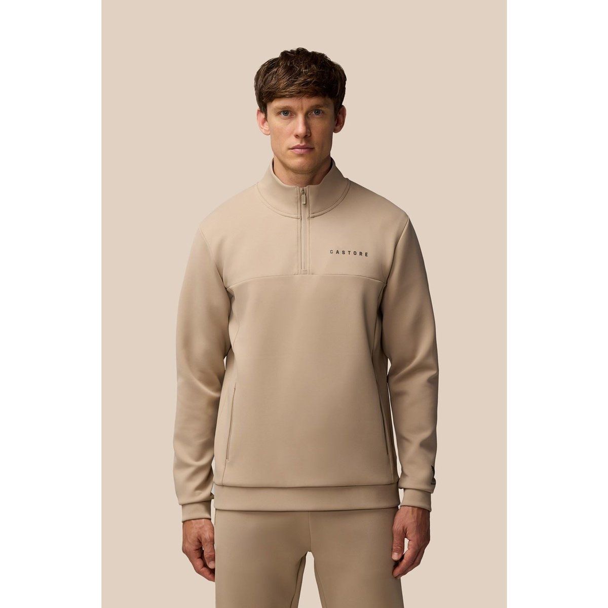 Castore Scuba 1/4 Zip Polyester Herren Sweatshirt in Braun