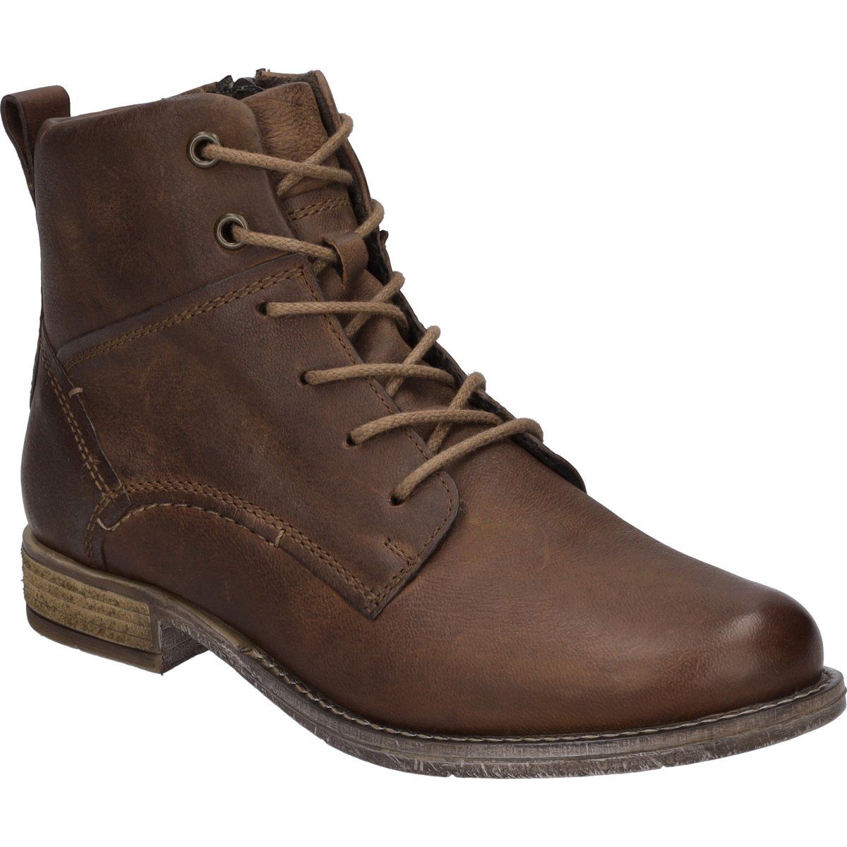 Leder-Schnürstiefelette