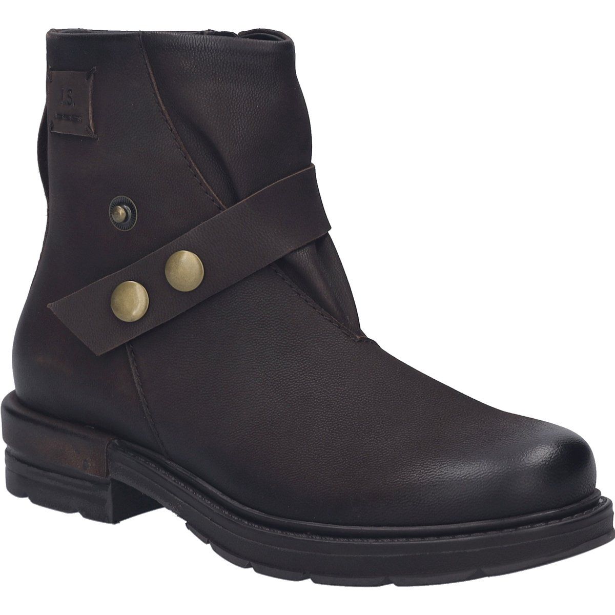 Leder-Stiefelette mit Riemendetail