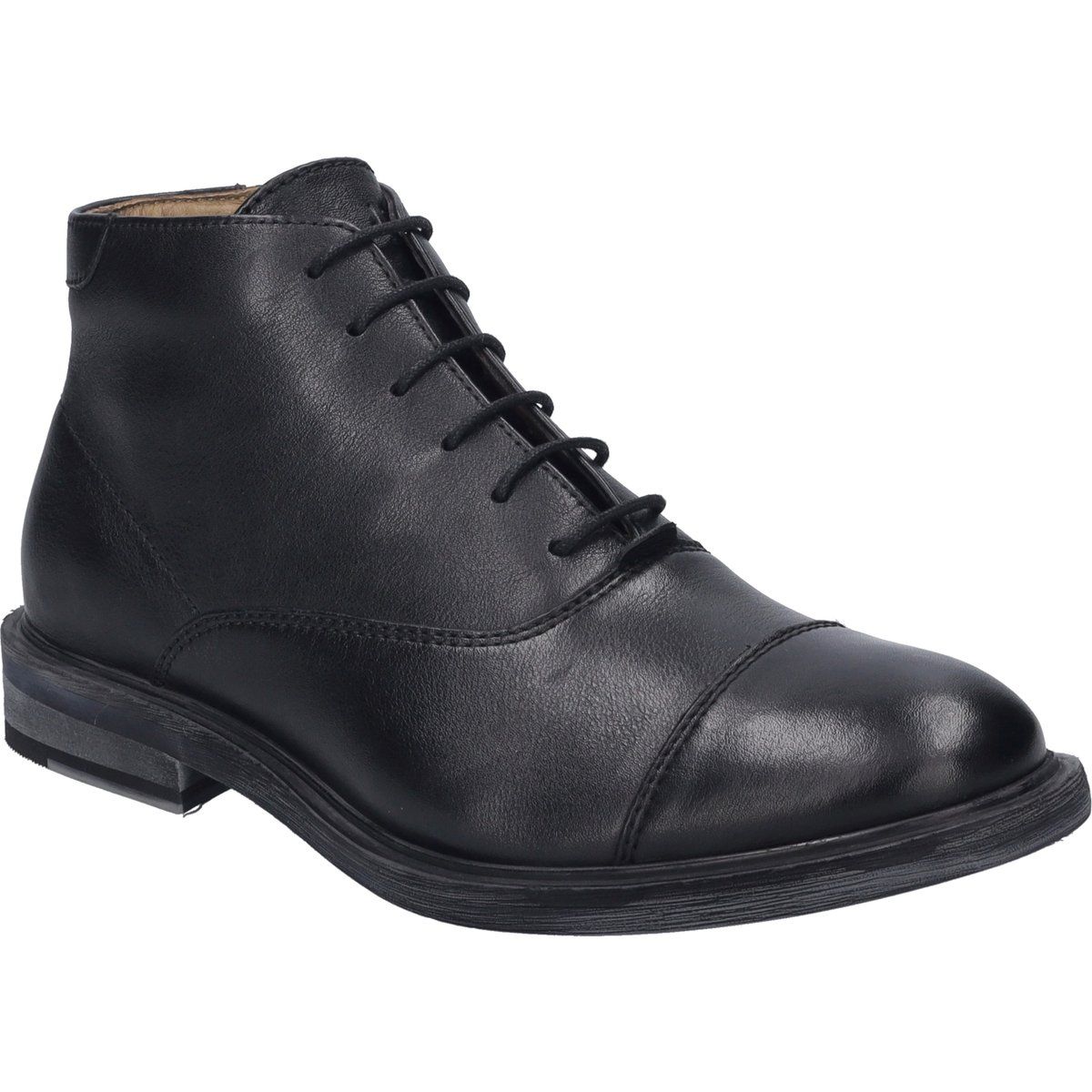 Schwarze Schnürstiefelette aus Leder für Herren