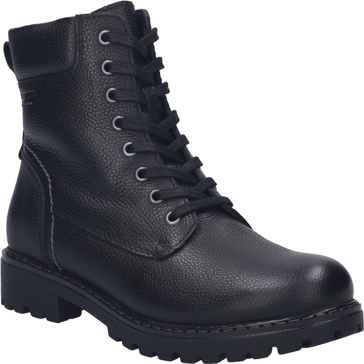Robuste Schnürstiefeletten aus genarbtem Leder