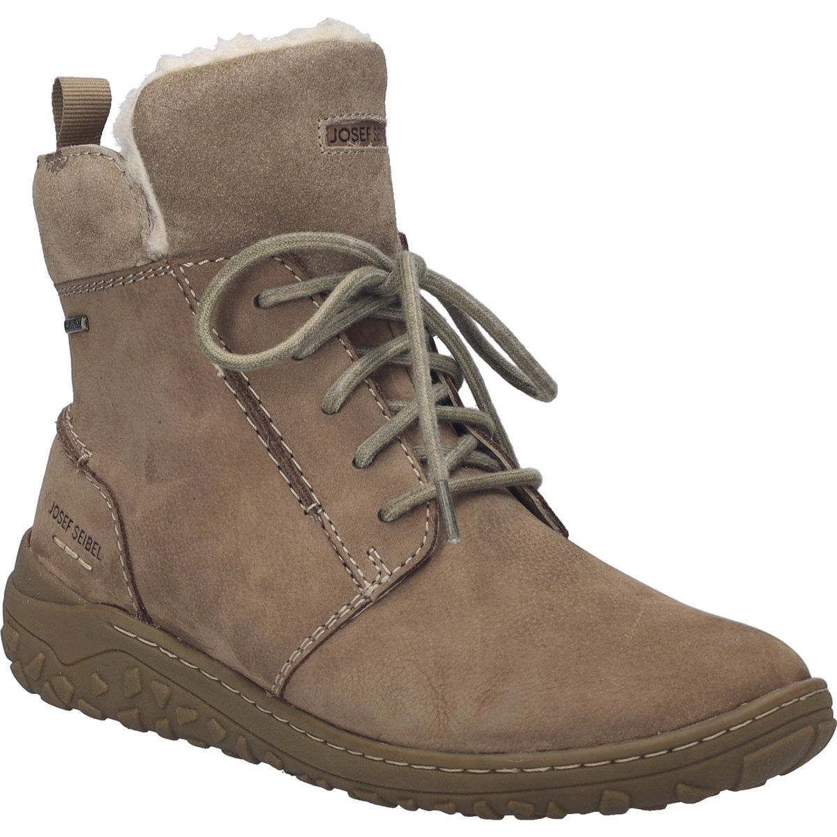 Klassische Leder-Stiefelette mit Plüschfutter
