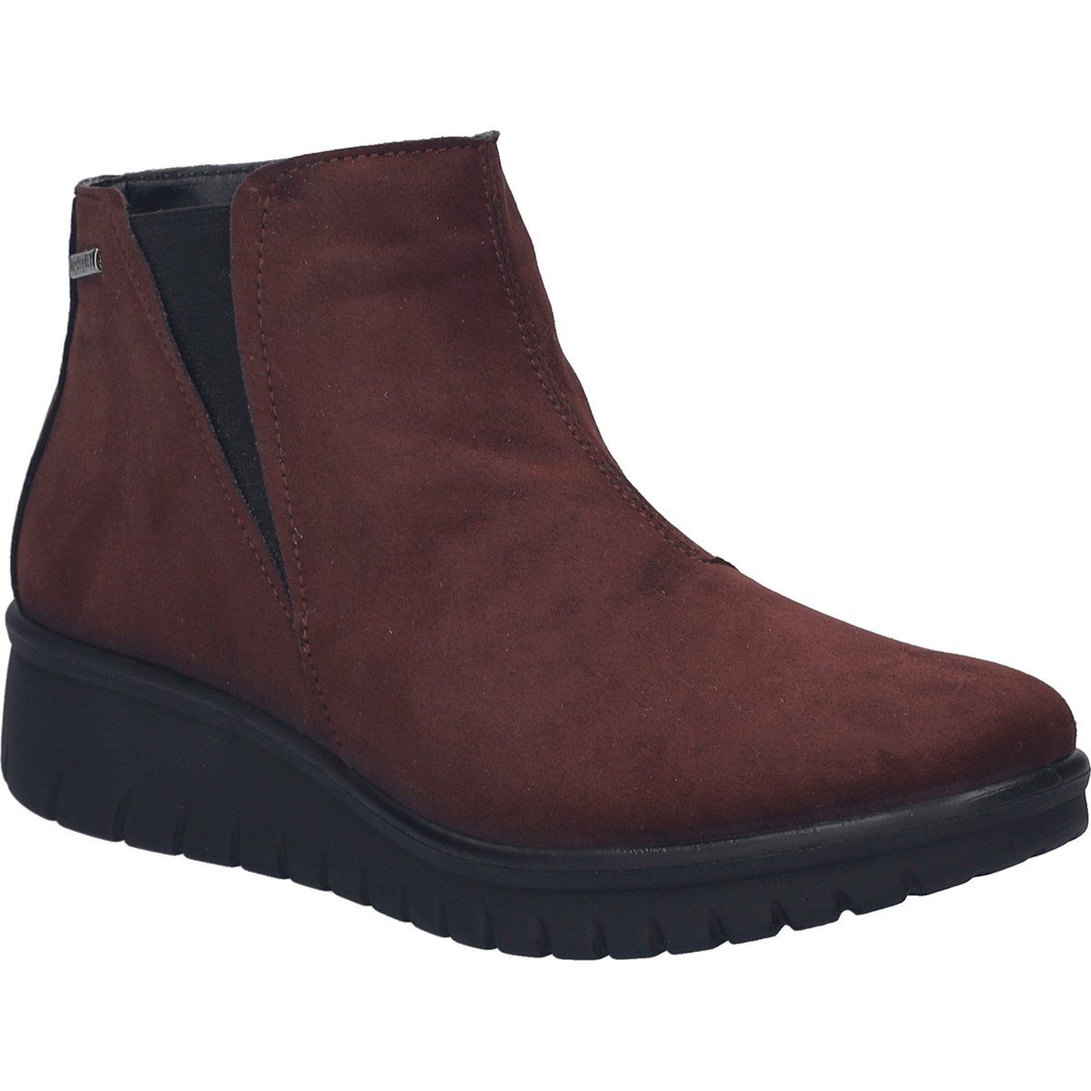 Bordeauxfarbene Chelsea-Keilstiefeletten aus Wildleder