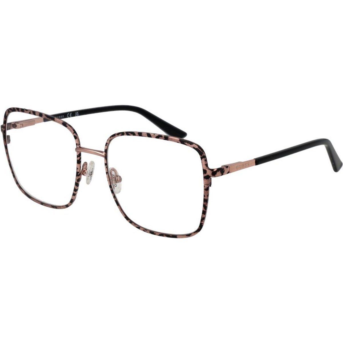 Quadratische Brille mit Leopardenmuster