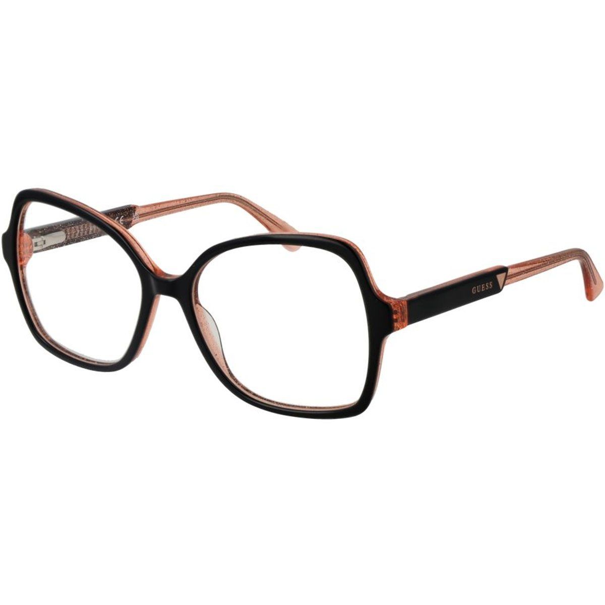 Rechteckige Brille mit zweifarbigen Akzenten