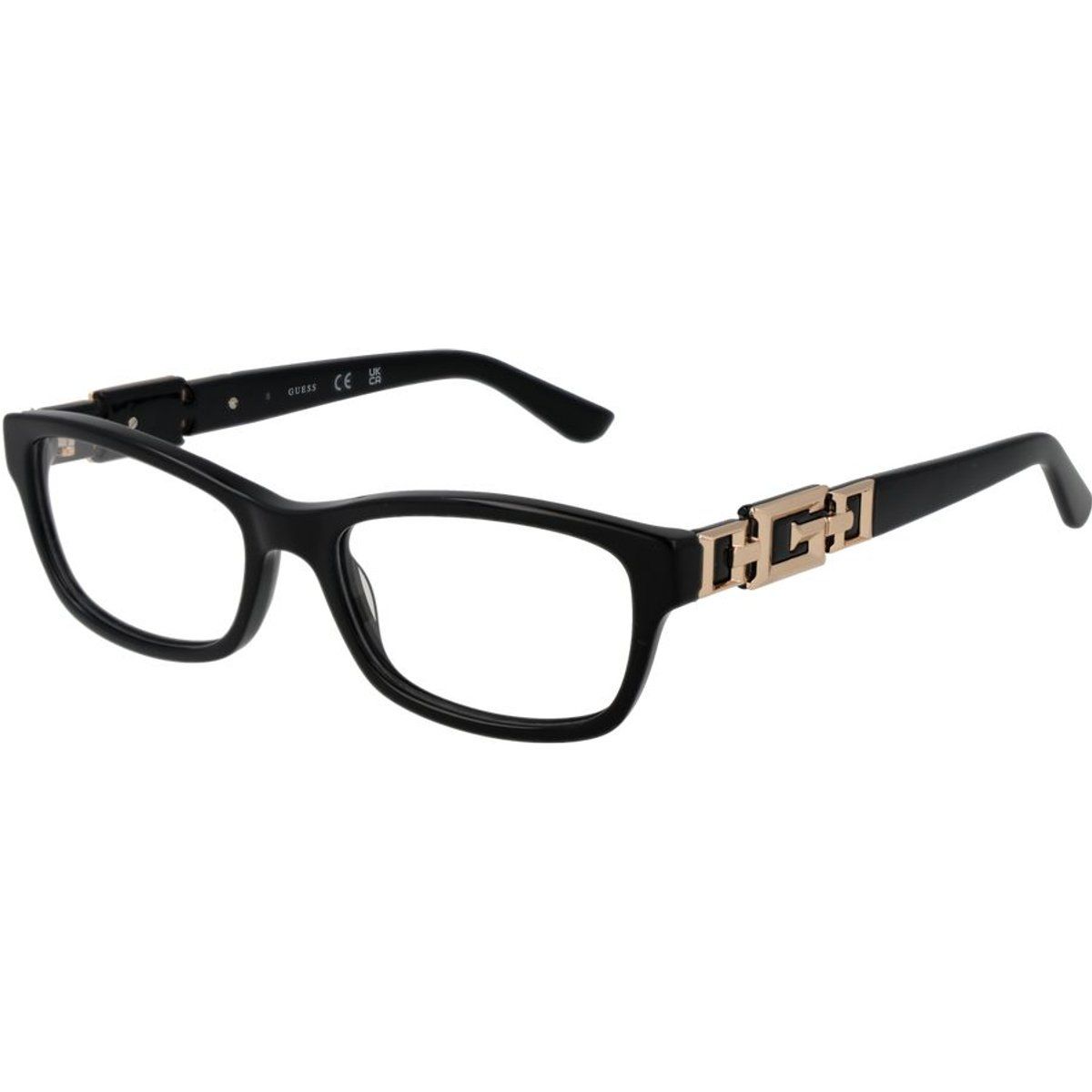 Klassische rechteckige Brille mit Golddetail