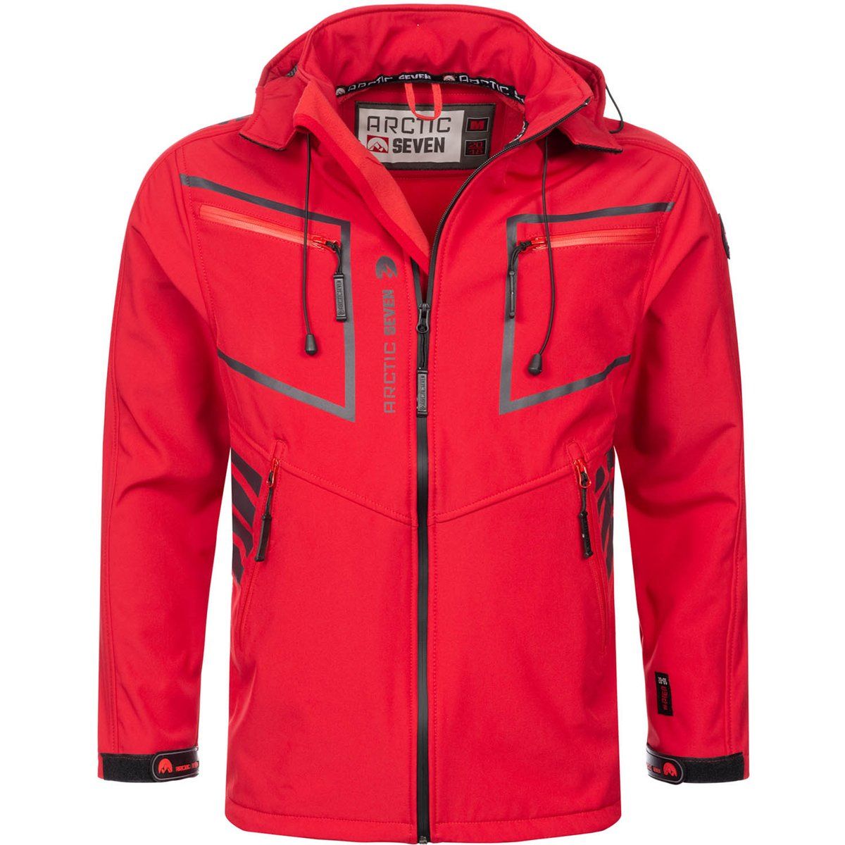 Rote, wasserdichte Softshell-Outdoorjacke