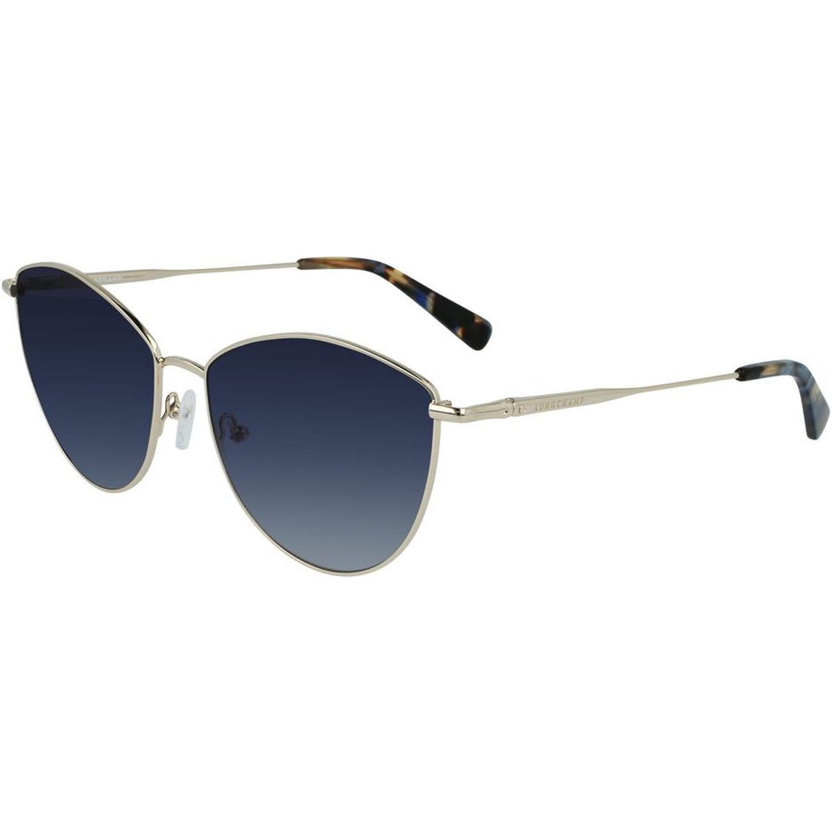 Katzenaugen-Sonnenbrille in Gold und Blau Gradient