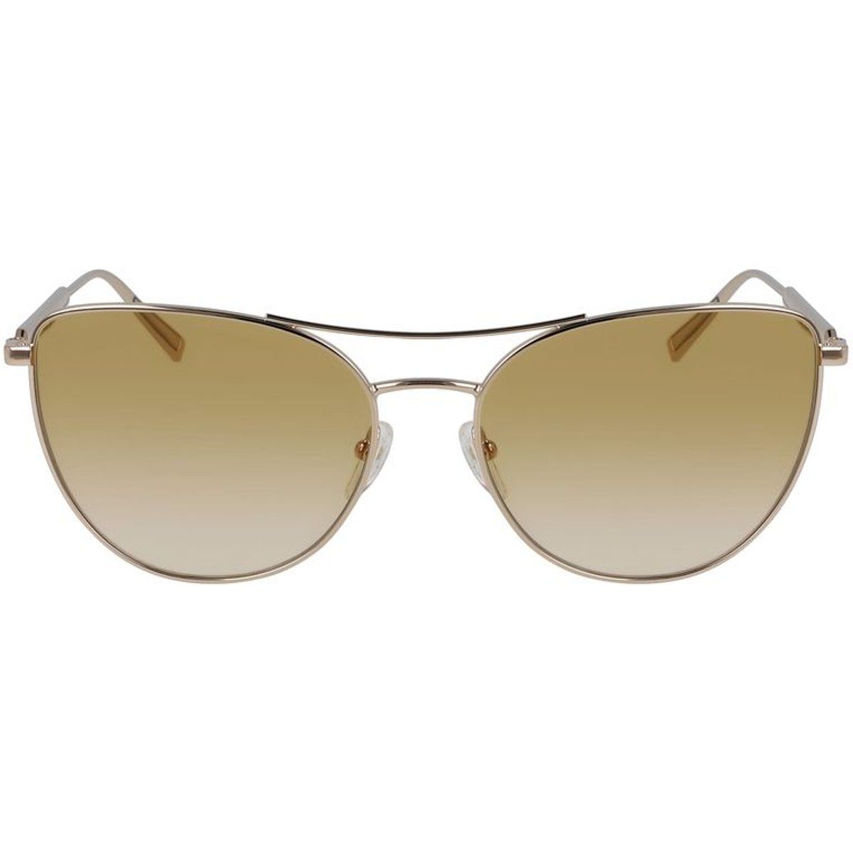 Cat-Eye Sonnenbrille mit goldenem Metallrahmen