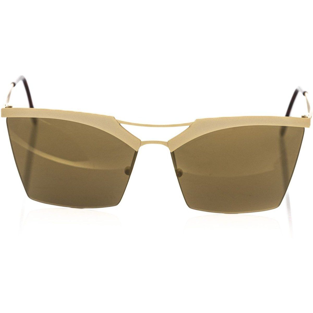 Moderne geometrische Sonnenbrille mit braunen Gläsern