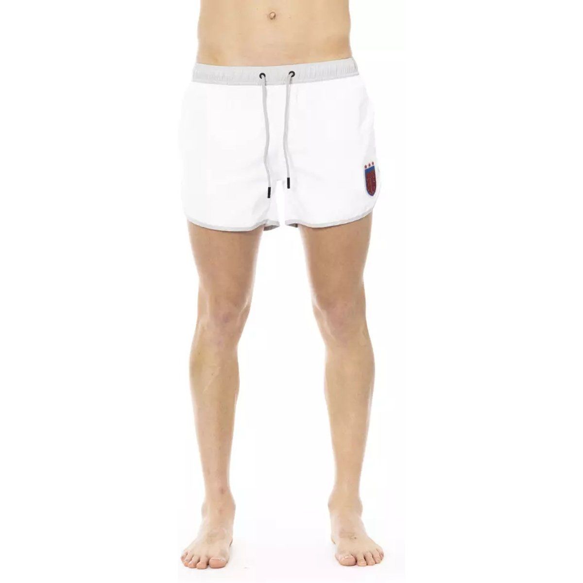 Klassische, einfarbige Badeshorts mit Logo