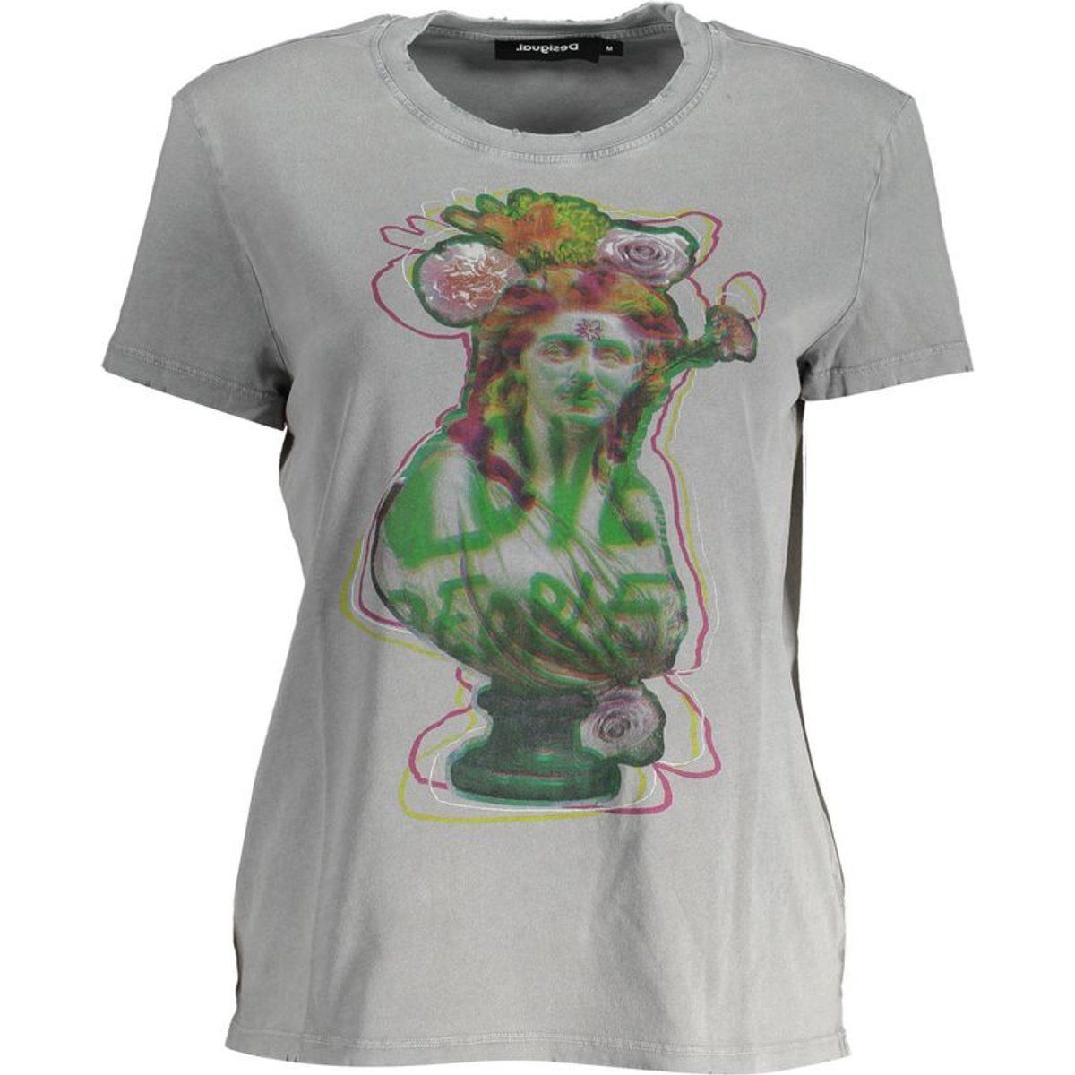 Grafik T-Shirt mit Blumen-Büsten-Print