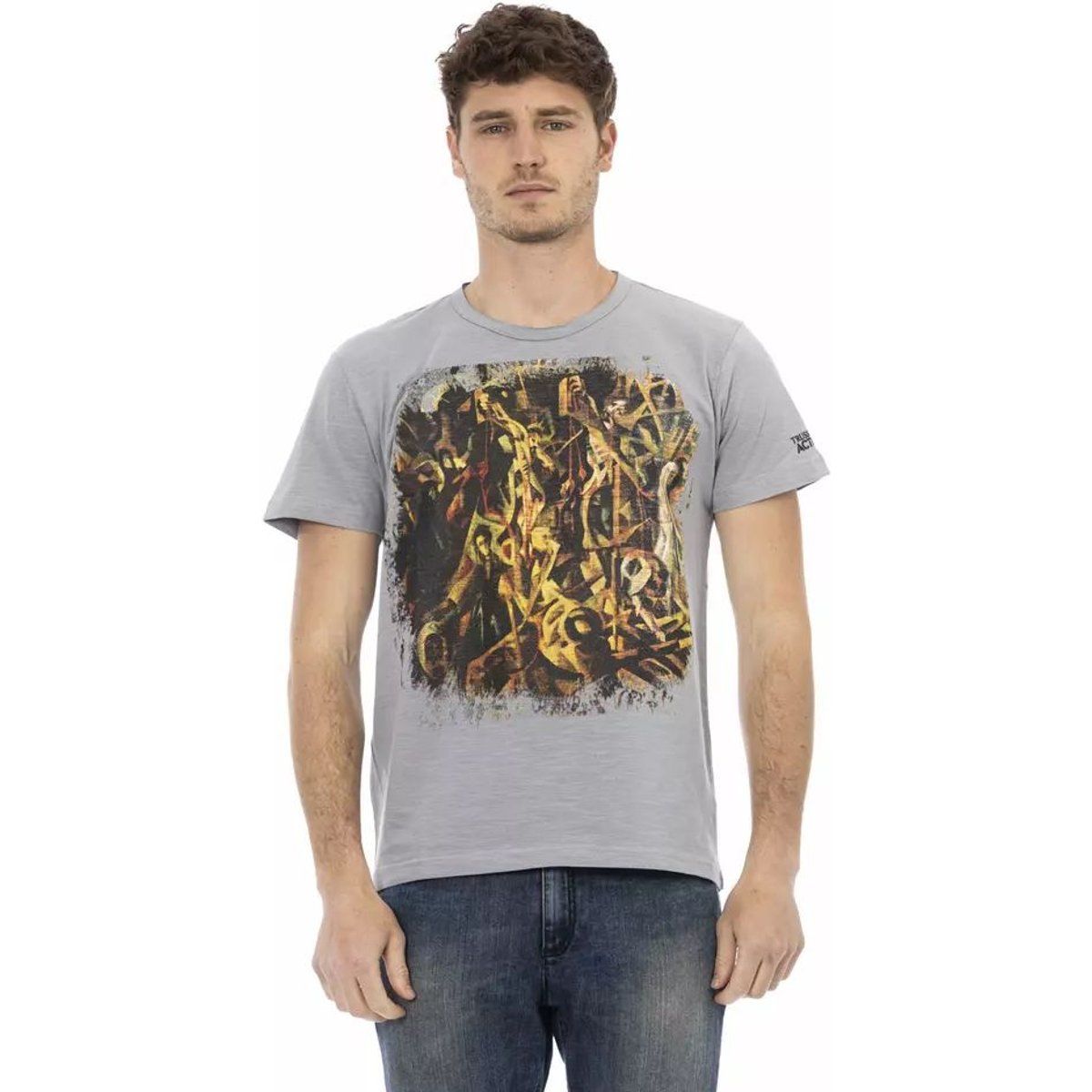 Lässiges T-Shirt mit abstraktem Grafikdruck