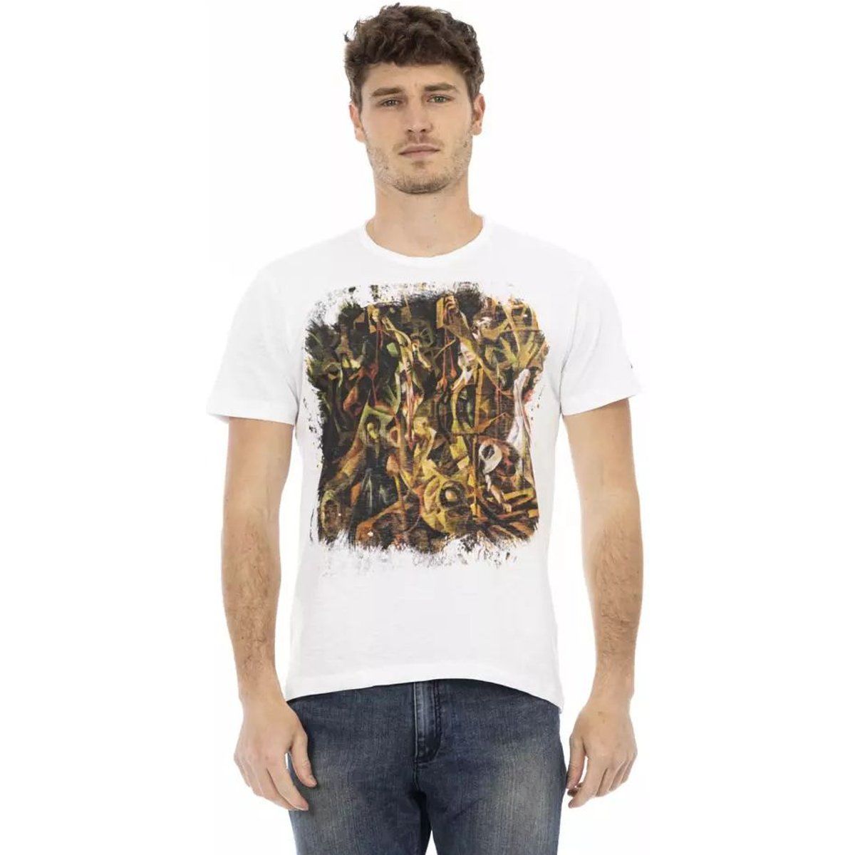 Abstraktes Grafikdruck Freizeit T-Shirt