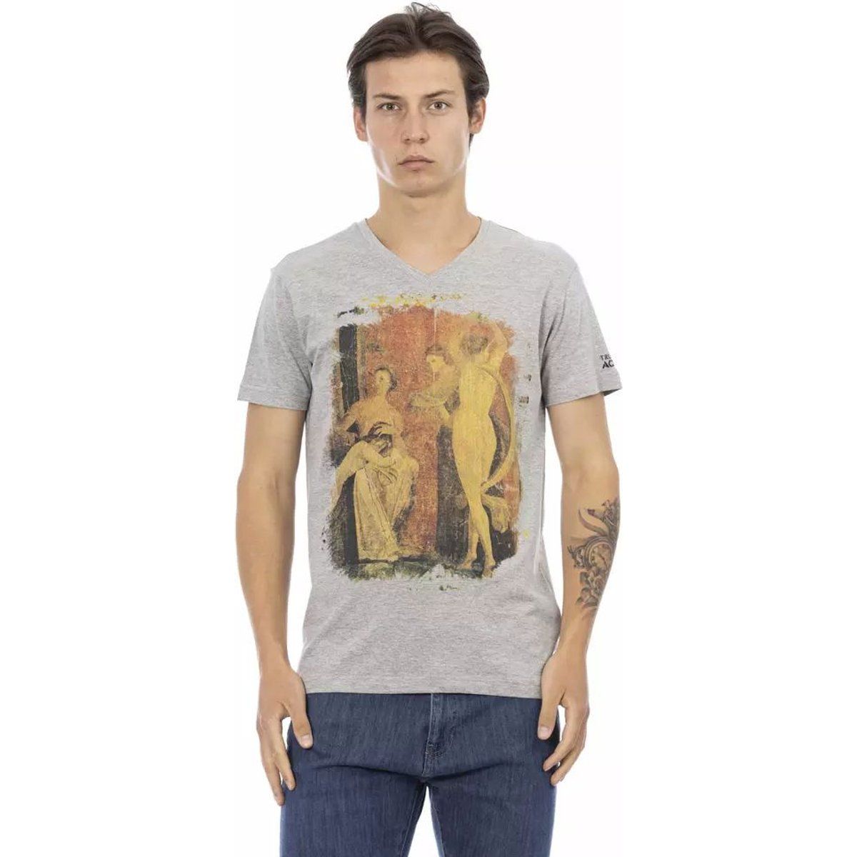 V-Ausschnitt T-Shirt mit Grafikprint