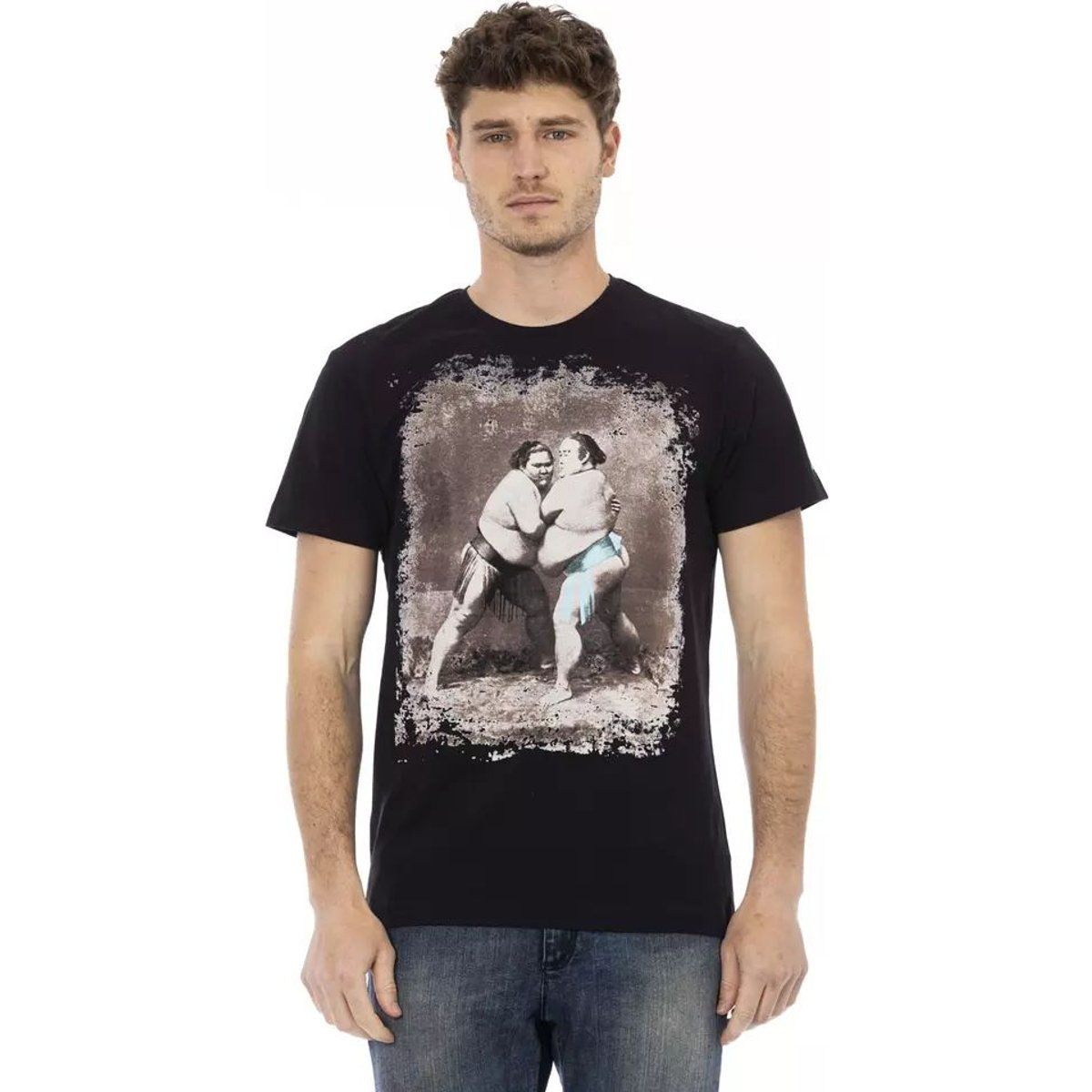 T-Shirt mit Grafikdruck von Sumoringern